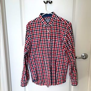 EXPRESS soft wash checkered button down shirt